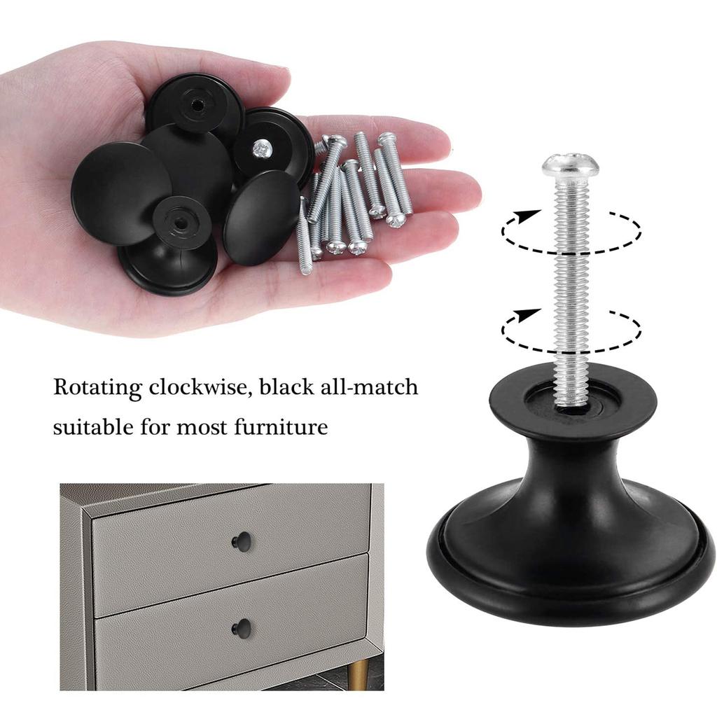 12pcs Black Single Hole Single Grain Small Handle Cabinet Door Handle