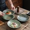 Japanese Kiln Ceramic Deep Plate Hotel Display Plate Creative Cold Dish Plate Pasta Plate Shallow Bowl