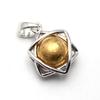 Hexagram, Star of David, Lucky Star, Gibeon Meteorite Pendant, Sterling Silver 925, Gold