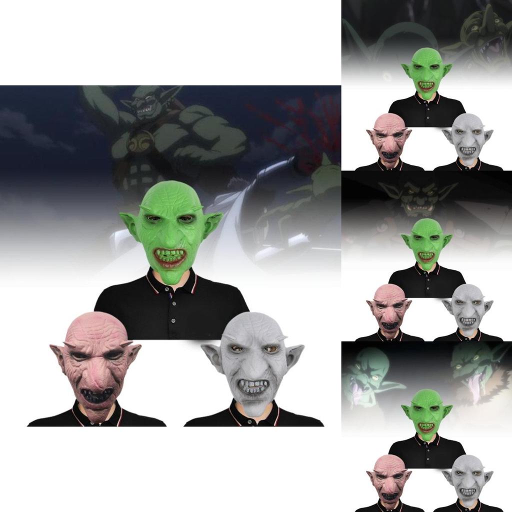 Spettacolare Maschera di Green Goblin in Lattice Copertura Integrale del Viso Ideale per Celebrazioni a Tema Spaventoso