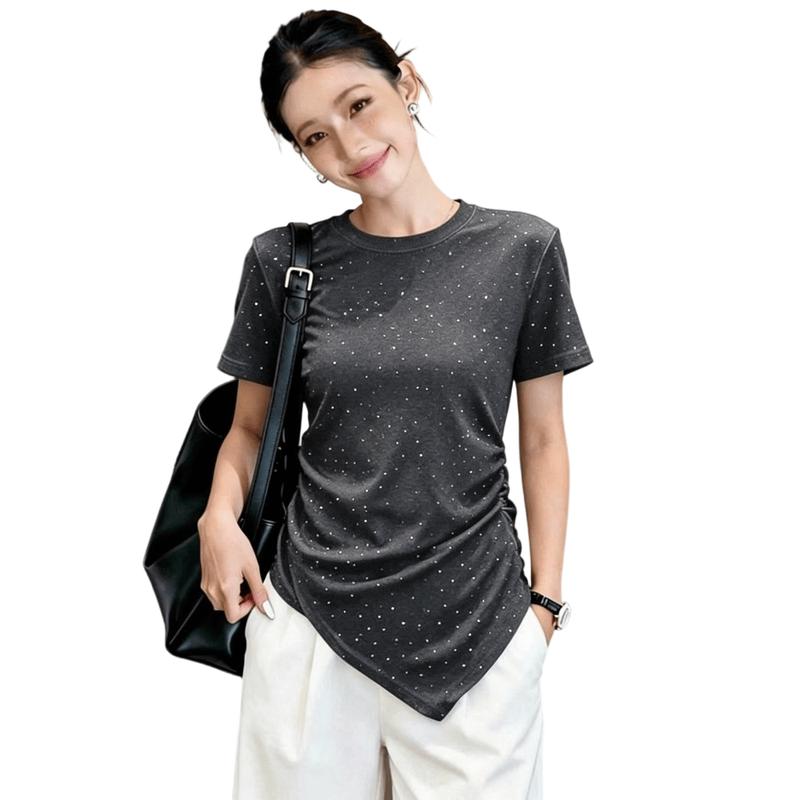 La Chapelle Women s Irregular Design Slimming T-Shirt M