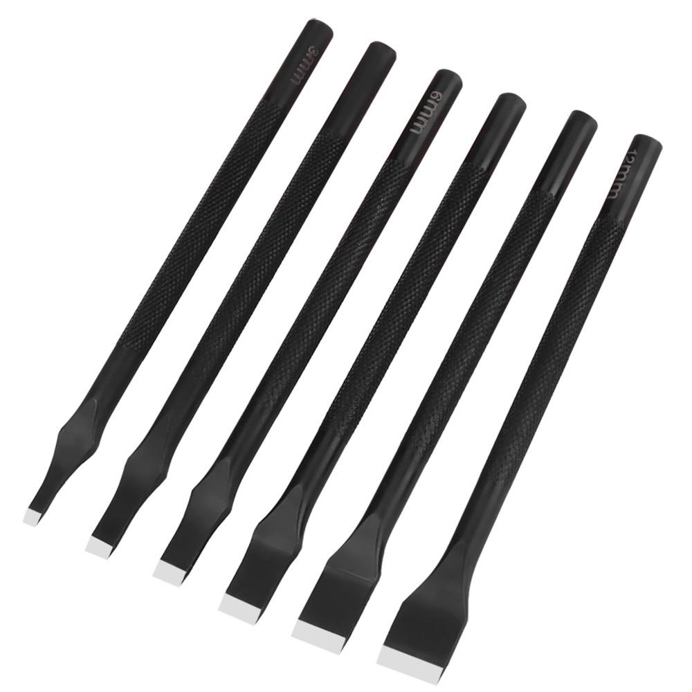 6pcs 3mm to 12mm Punchers Leather Punch Tool Slotted Punch Head Metal Hole Punch Set DIY Hand Work