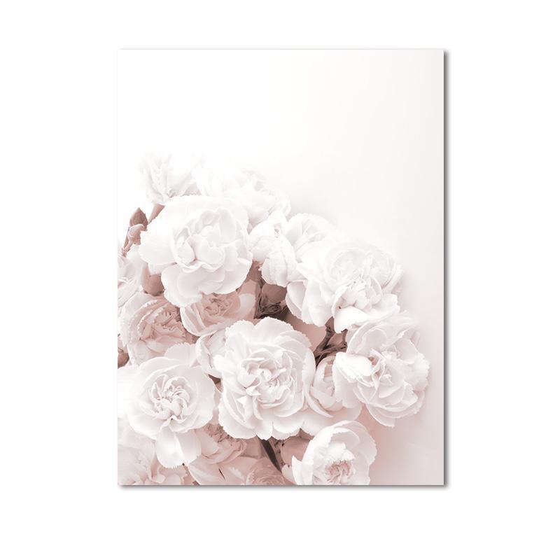 İskandinav Pembe Beyaz Çiçek Poster Yaprak Bitki Baskı Tuval Sanat Resim Duvar Fotoğrafları Modern Kız Odası Dekorasyonu Ev Dekoru
