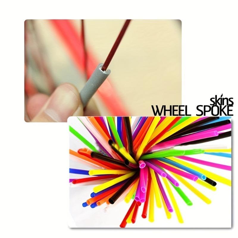 72Pcs Bicycle Off-road Motorcycle Steel Wheel Hub Universal Color Spoke Sleeve Mountain Bike Casing Spoke Retrofit Decoration
