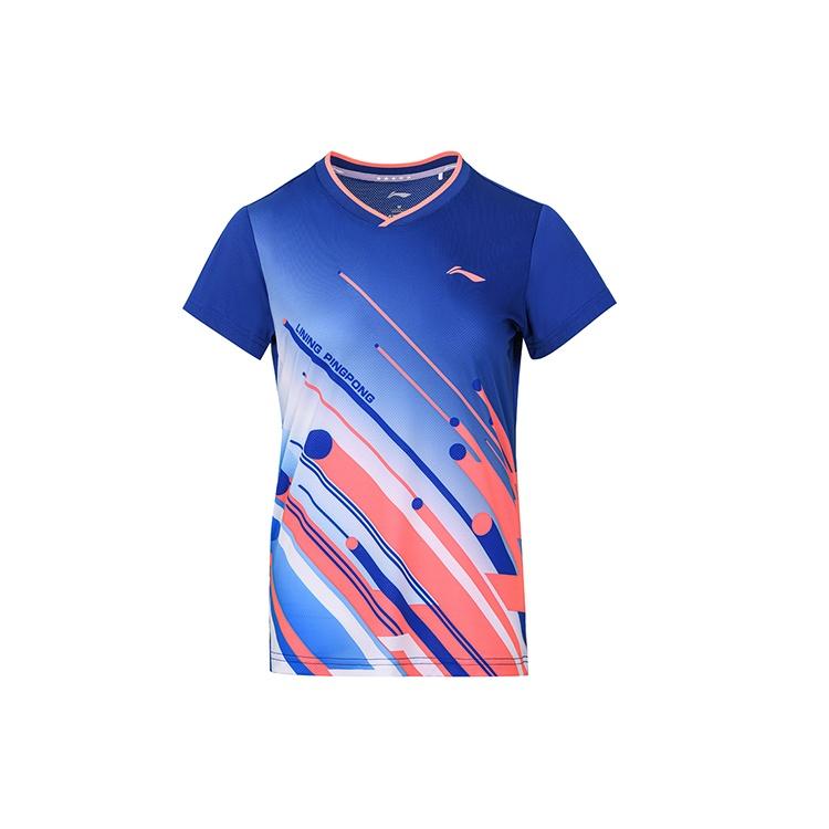 Li-Ning SS22 Table Tennis Series Casual Sports tournament Quick Dry Short Sleeve  Blue  Men s AAYS018-3 XL