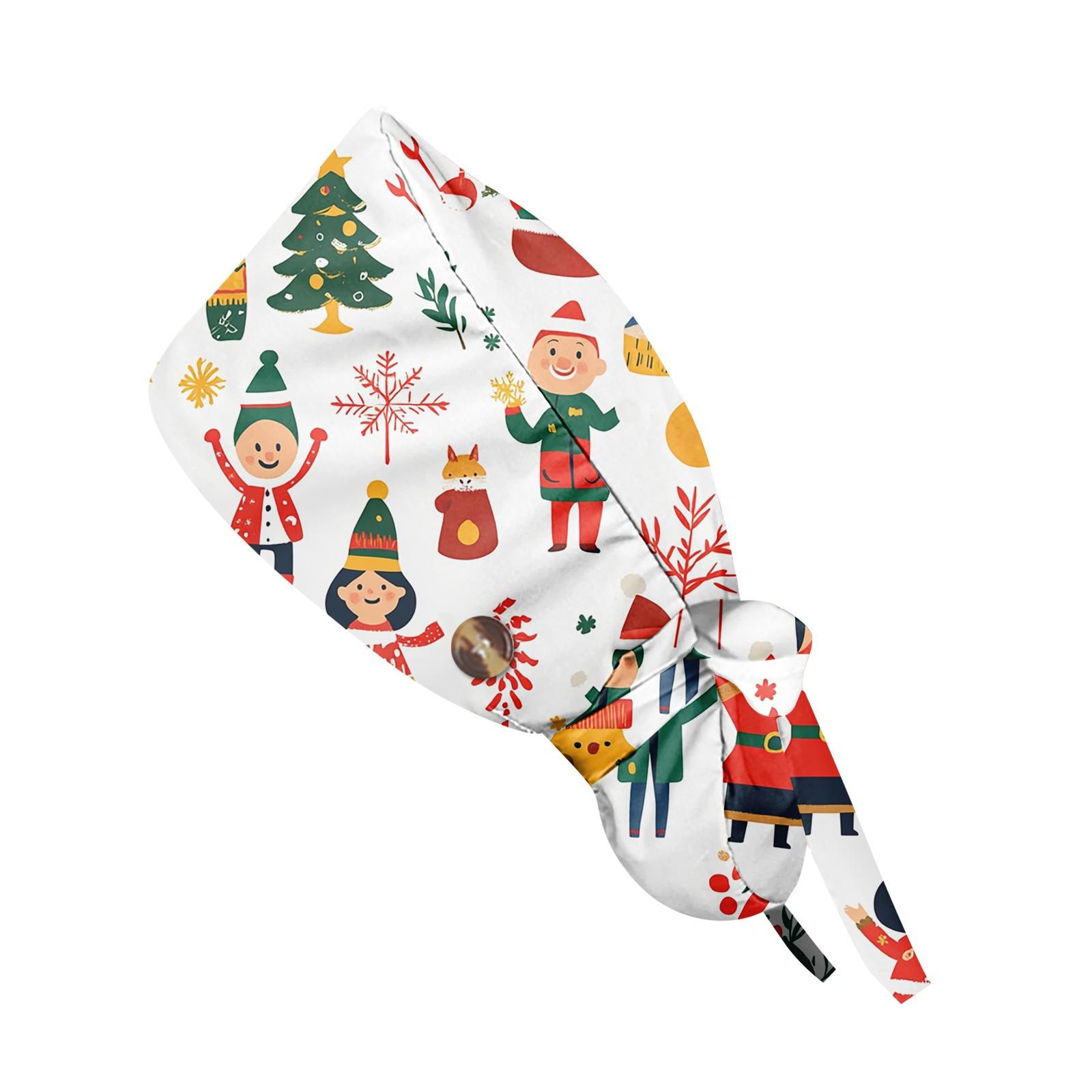 

Модная рождественская рабочая кепка с принтом, повседневная женская кепка с хвостиком, кепка с повязкой, кепка Baotou One Size