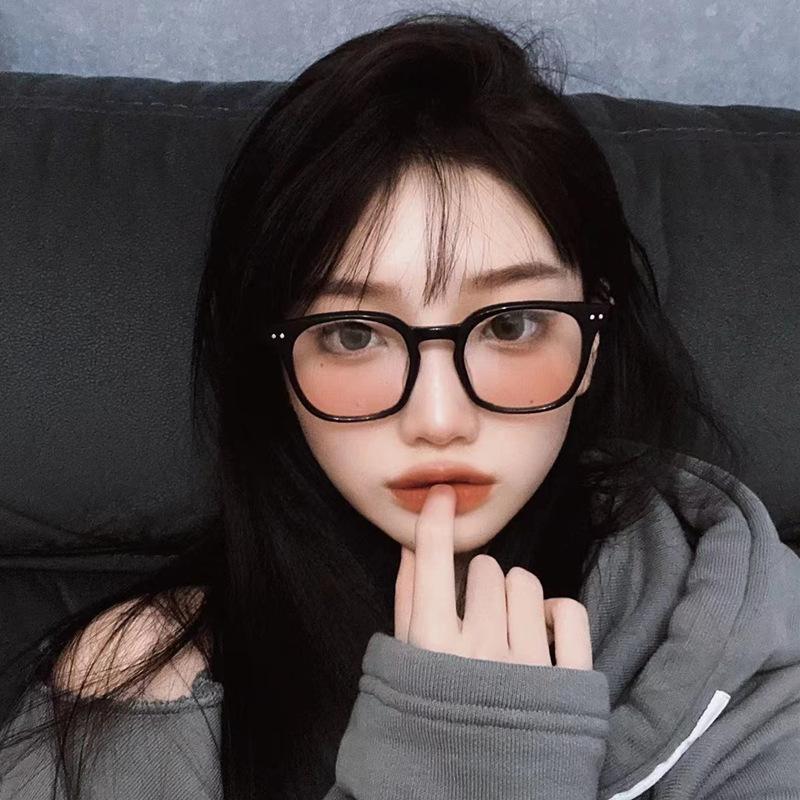 Kvinner Blush Gradient Anti Blue Light Briller Mote Runde Dekorative Solbriller Jenter Søte Shades Eyewear