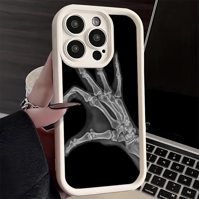 Phone Case for iPhone 17 Air 16E 15 16 Pro Max Funny X-Ray Hand Bones Cover 14 Plus 13 12 Mini Soft Shell Silicone Fundas