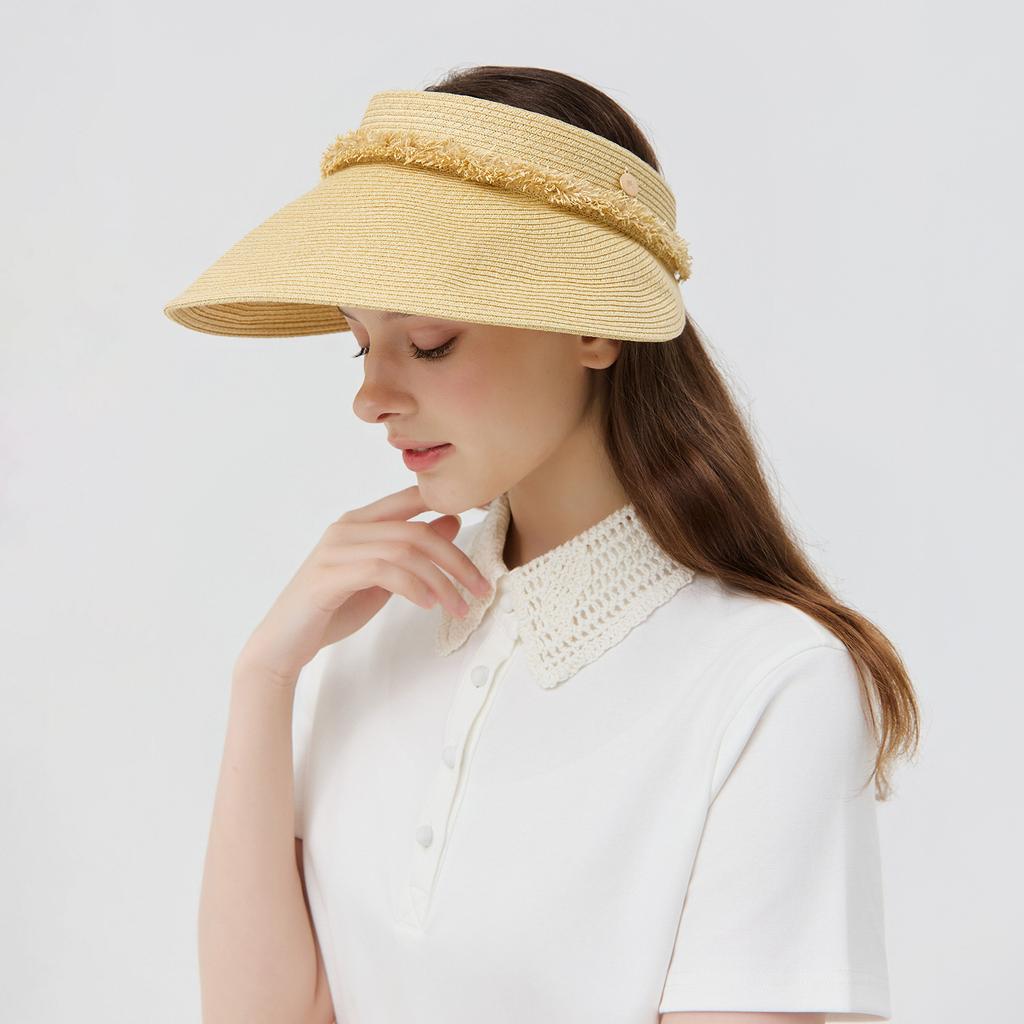 MARTINE GOLF Wide Weaving Sun Visor_Beige