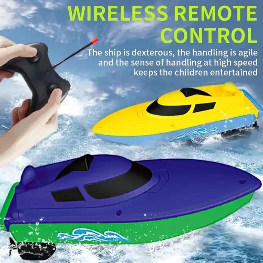 Mini Barco RC Alta Velocidade Barco a Motor de Controle Remoto Super Elétrico à Prova d'Água para Brincadeiras Aquáticas ao Ar Livre Barco a Motor de Controle Remoto