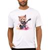 TEEHUB Vintage 3D Cat Play Guitar Men T-Shirt Fashion Streetwear Short Sleeve T Shirts Hipster Music Tee Cool Tops