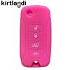 Key Holder Silicone Key Case Cover for Jeep Renegade Compass 2016 2019 2020 2021 2/3/4 Button Remote Fob Protection Flip Folding