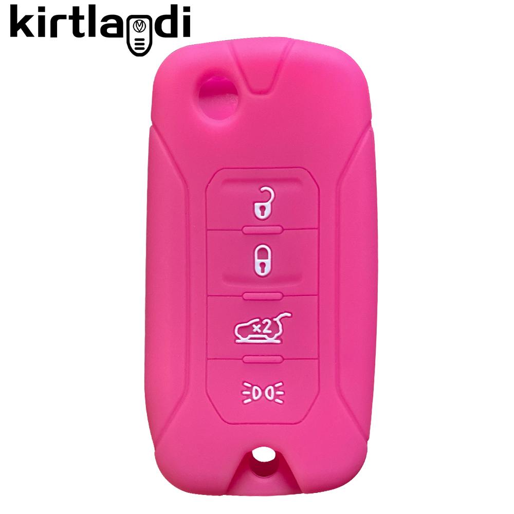 Key Holder Silicone Key Case Cover for Jeep Renegade Compass 2016 2019 2020 2021 2/3/4 Button Remote Fob Protection Flip Folding