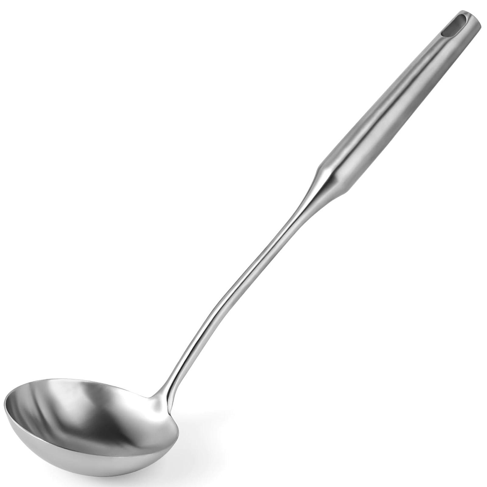 Stainless Steel Ladle Spoon Easy to Clean Large Durable Metal Ladle for Serving or Cooking Stirring