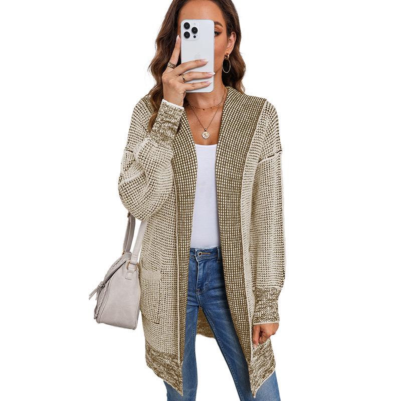 2025 Winter Women's Casual Hooded Knit Cardigan: European & American Style, Mid-Length, Loose & Warm