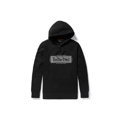Buchstabenlogo bedrucktes Kapuzensweatshirt Herren Sweatshirt Schwarz A2A1F-001