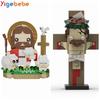 Yigebebe Easter Shepherd Jesused Christianity God Figures MOC Building Blocks Toys for Gifts