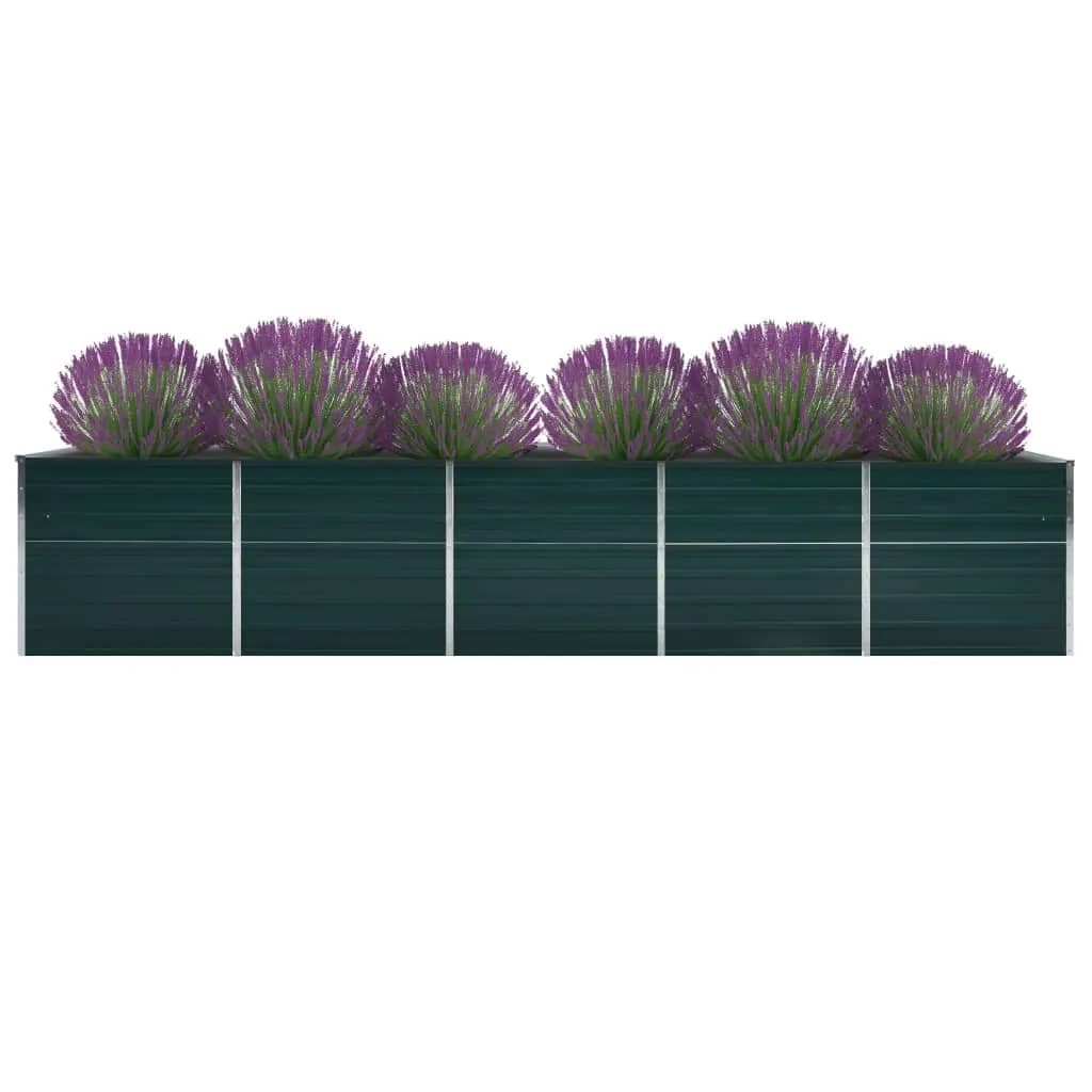 Garden Raised Bed Galvanized Steel 400 X 80 X 45 Cm Green