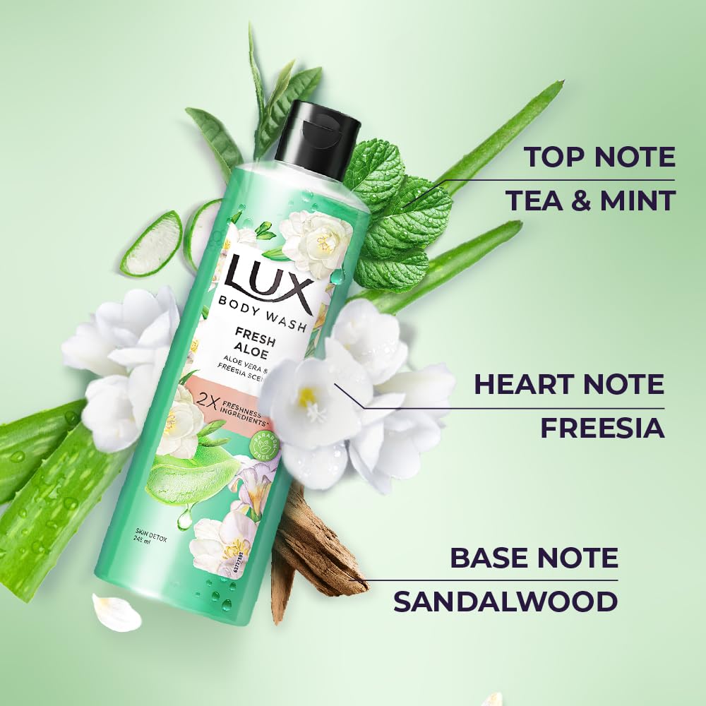

Гель для душа Lux Fresh Aloe с ароматом фрезии 245 мл Без парабенов Мягкое очищение для мягкой сияющей кожи Увлажняющий гель для душа