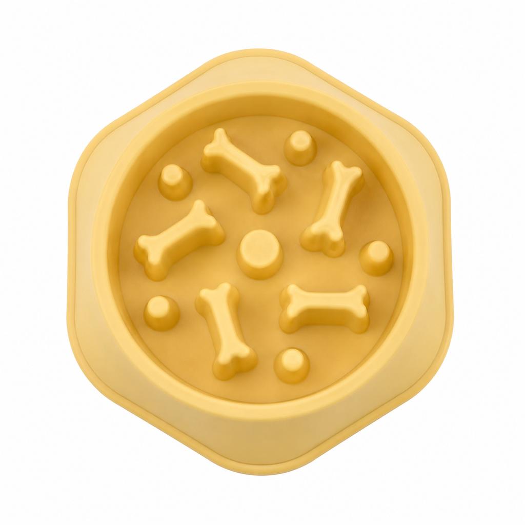 Slow Feeder Dog Bowl Anti‑Choking Pet Feeding Bowl Bone Shape Non‑Slip Food Bowl for Small Medium Dogs Cats