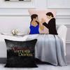 Movie The Vampire Diaries-D Pillow Case Anti-Dustmite Pillowcase Invisible Zipper Silky Short Plush Sofa Cushion Cover