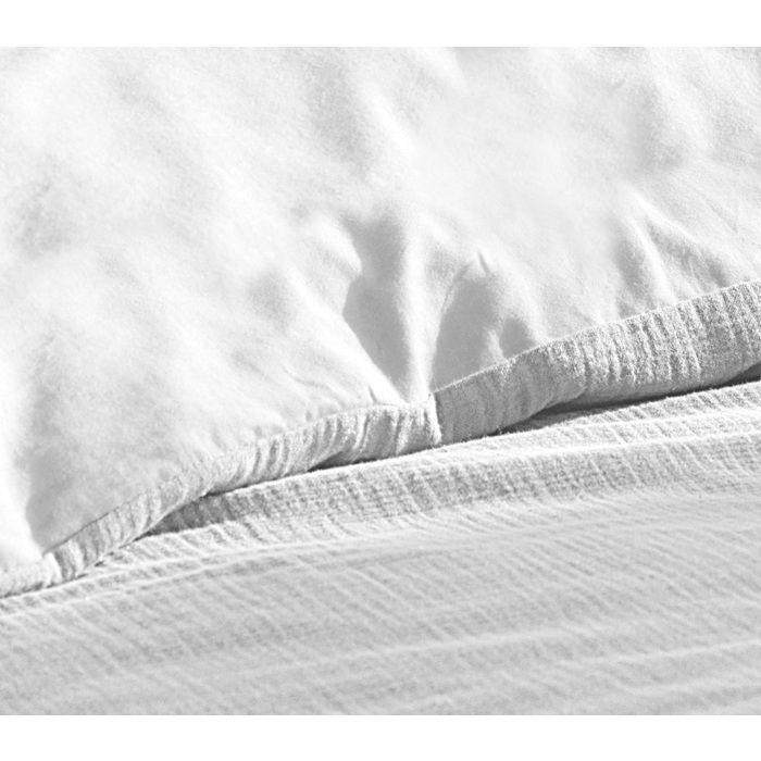 Housse de couette + 1 taie 140 x 200 cm en gaze de coton Blanc