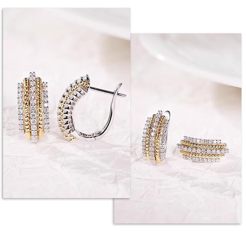 Fashion Copper Alloy Zircon Jewellery Drop Earrings For Women Wedding Party Gifts