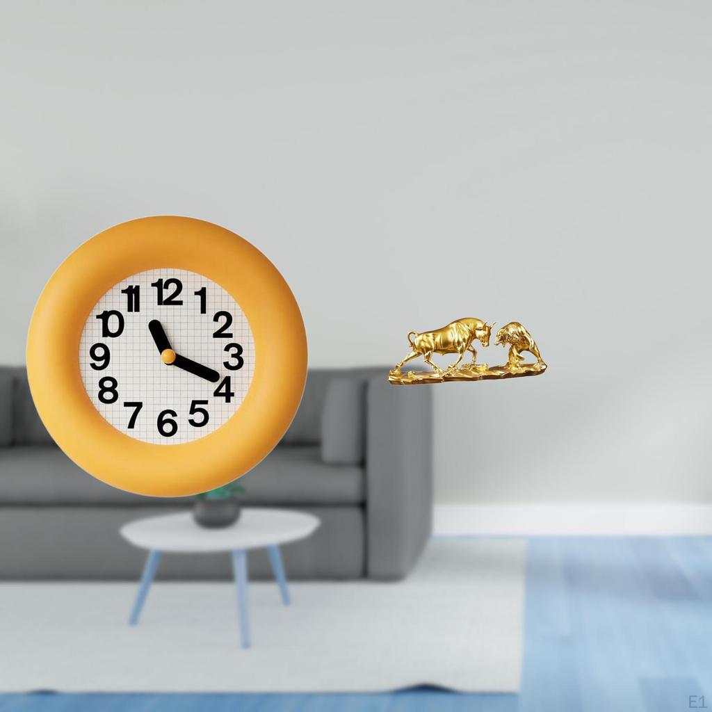 Silent Contemporary Wood Clock And Modern Sculpture Feng Shui Animal Artwork for Kitchen Bedroom