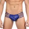 Large Size Men's Erotic Underwear Faux Leather Boxer Briefs Low Waist Sexy Zipper Free
