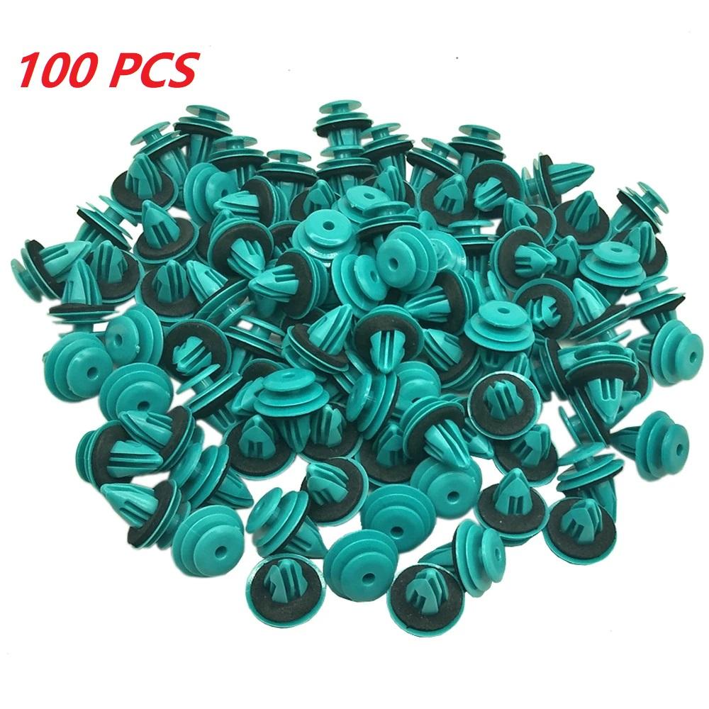 

100Pcs Green Nylon Retaining Clip for Toyota Bumper Door Buckle Car Interior Accessories Auto Vehicle Retainer Fastener Rivet