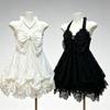 Gothic Retro Sweet Bud Mini Dress Women Harajuku Y2k Strap Dress Y2K Aesthetic Club Party Fashion Outfits
