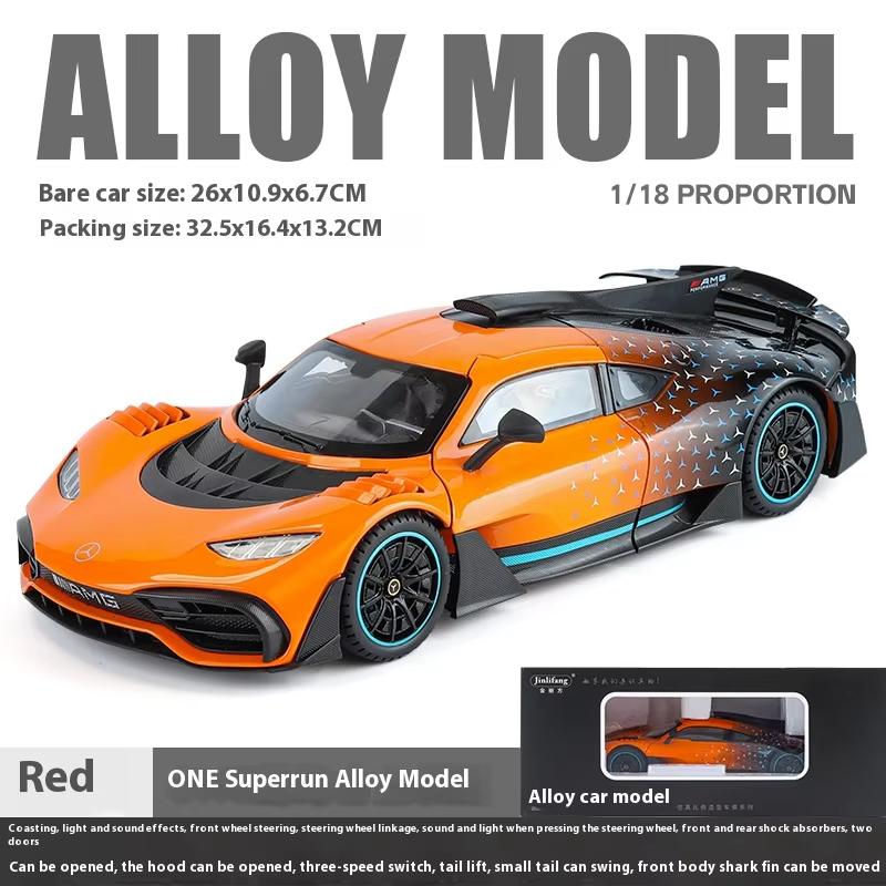 New 1:18 Mercedes Benz AMG ONE Super Sports Vehicle Alloy Dieacst Model Car Sound & Light Classic Hobby Collectibles Birthday Gifts