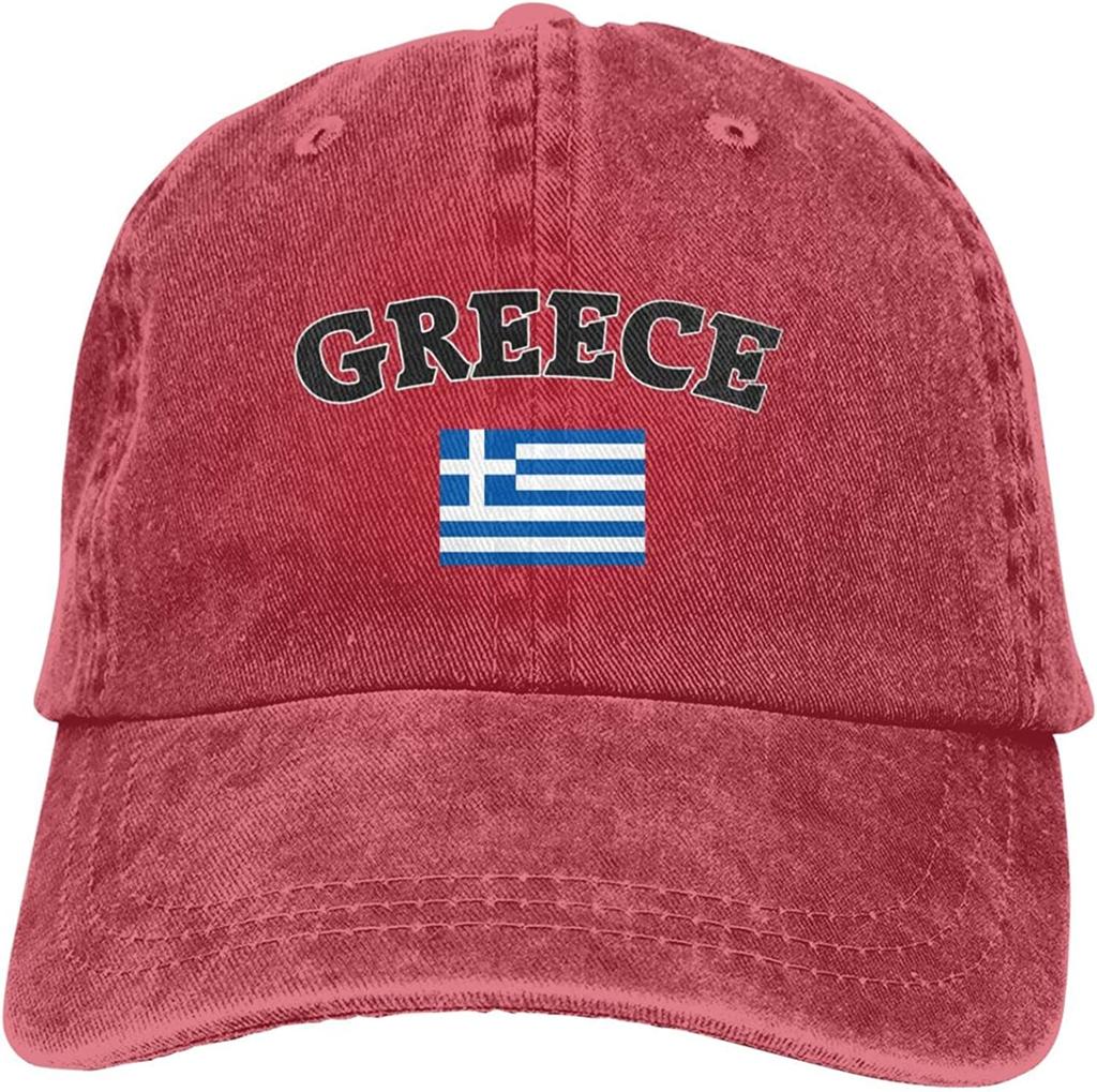 Griechische Flagge von Griechenland Denim Hüte für Herren Damen Baseballkappen Kappe Schwarze Hüte Herrenkappe K-Pop Kappen für Herren Erwachsene