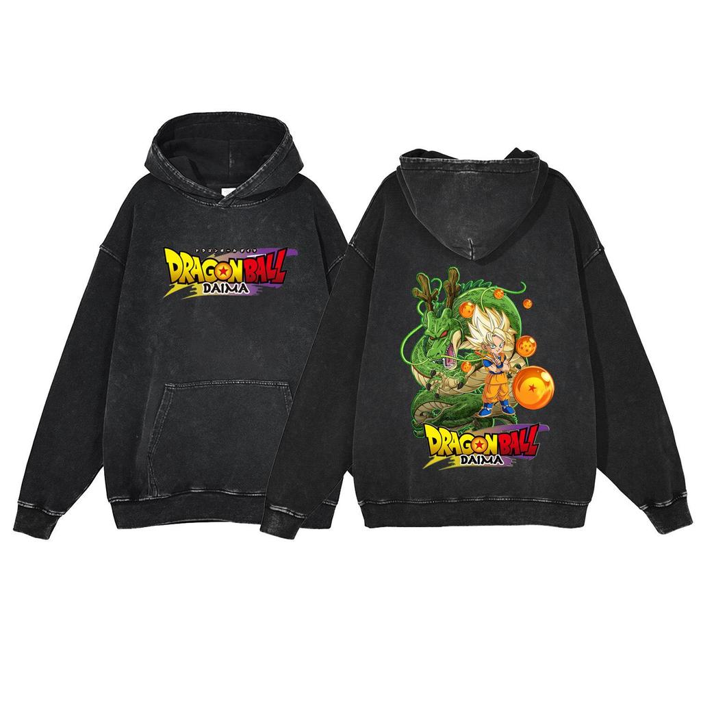 Anime Dragon Ball DAIMA 440g Vintage Streetwear Cotton Hooded Sweatshirt