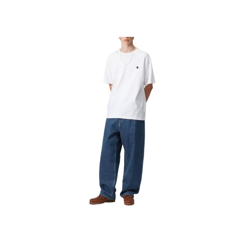 Carhartt WIP SS25 Brandon Pant Loose Fit Straight Leg Woven Label Low Rise Jeans Men Bottoms I035893-01-06