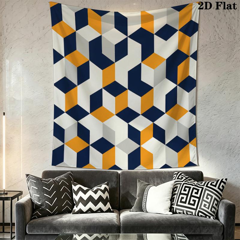 Simple Geometry Wall Tapestry Aesthetic Wall Hanging Printed Fabric Blanket Decorative Tapestries for Bedroom Living Room Home Decor
