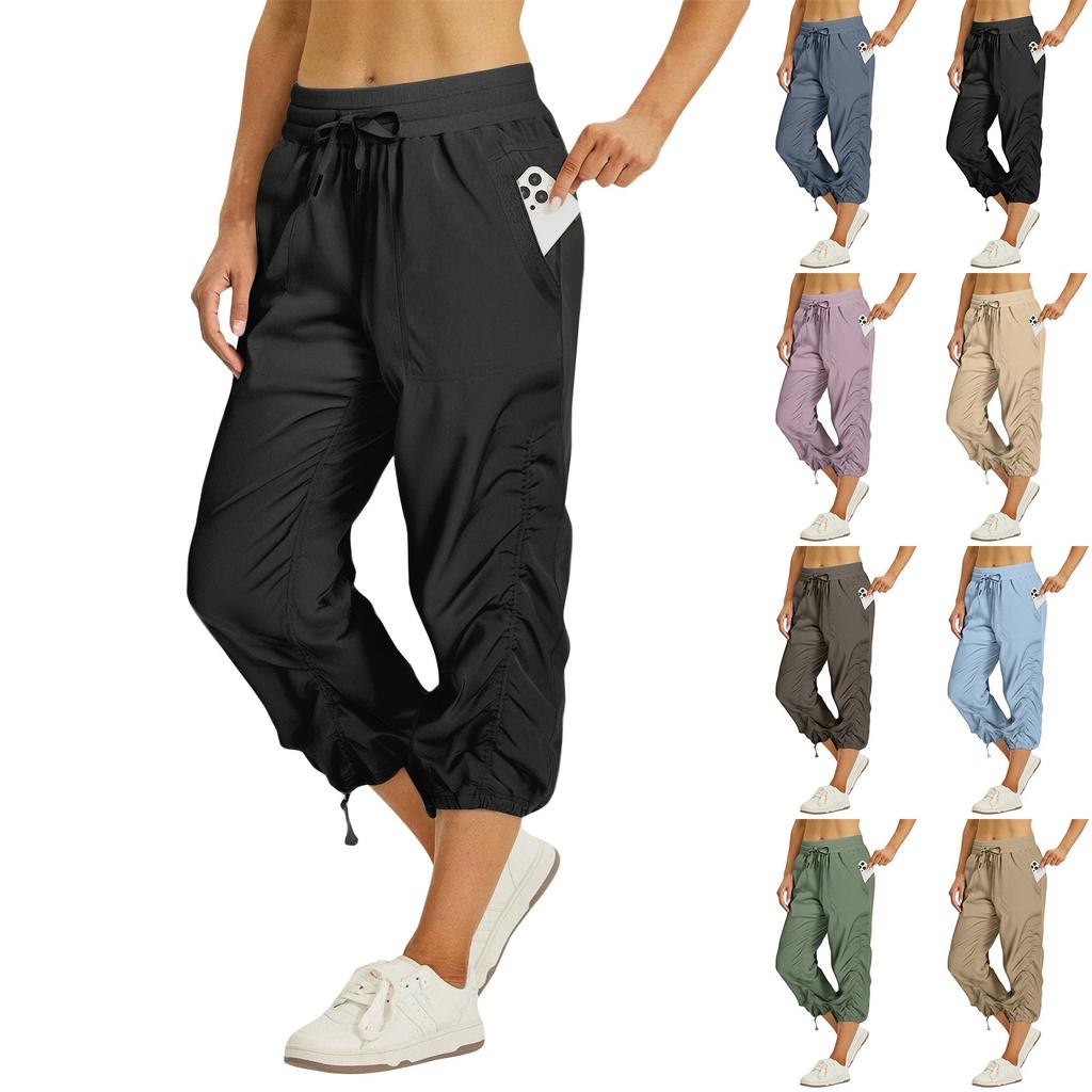 Women's Pleated Cargo Hiking Pants With Pockets