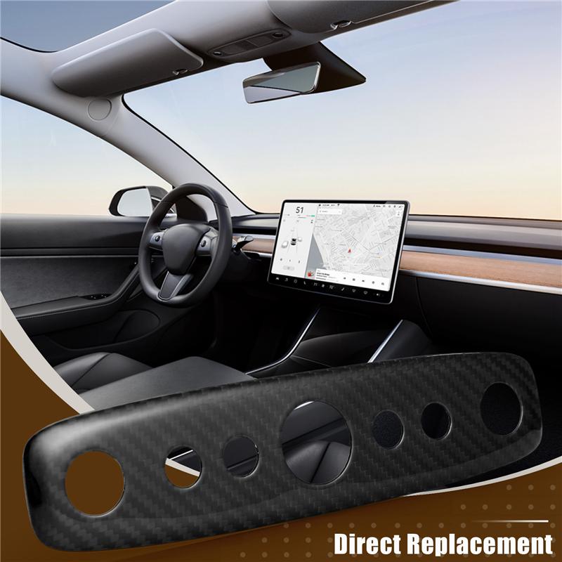 ABLZ-Car Roof Reading Light Frame Shift Button Trim Stickers Carbon Fiber For Tesla Model 3 Highland 2024