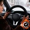 Winter Autoheizung Lenkradbezug 12V Plug-in Lenkradbezug Universal Anti-Rutsch Lenkradschutzbezug