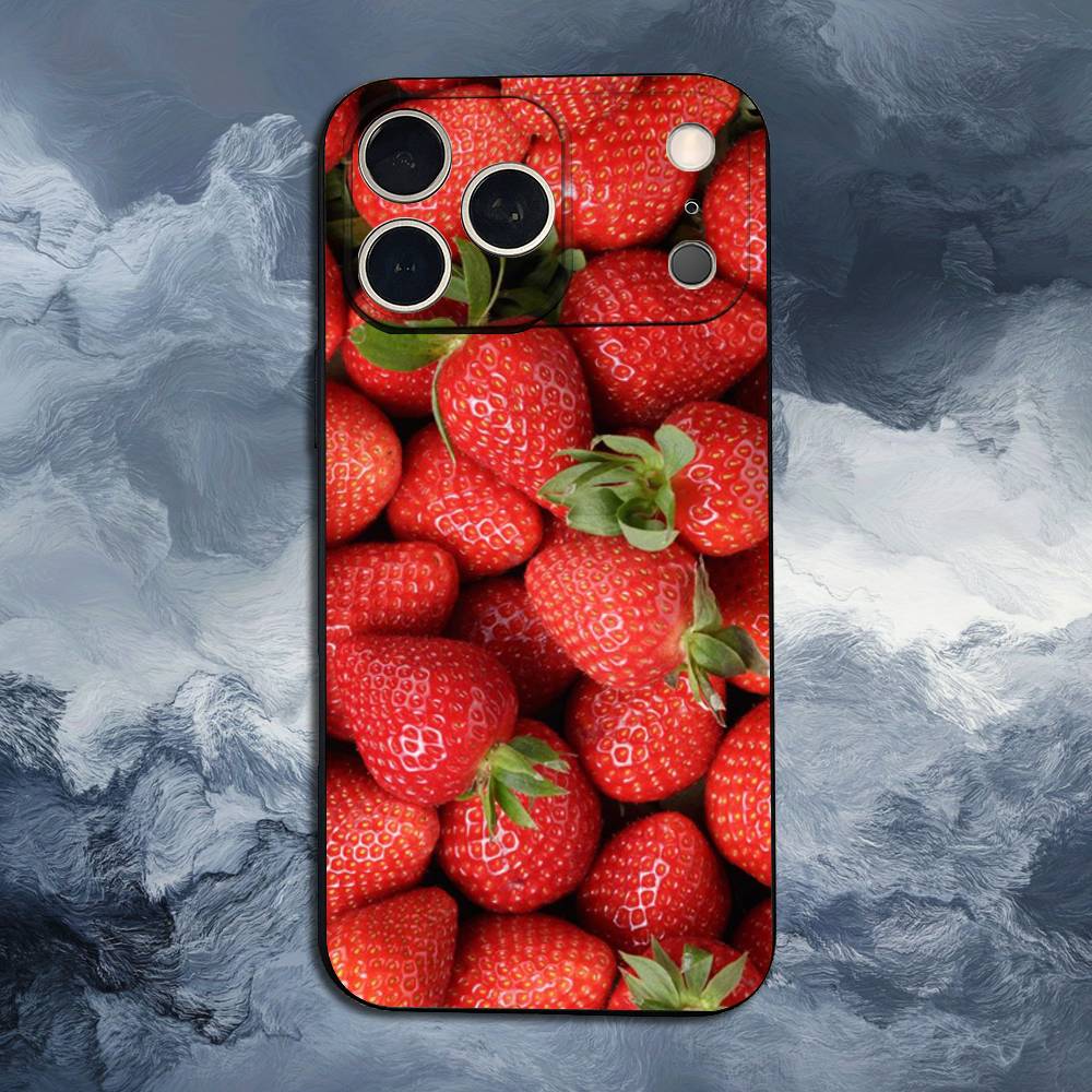 

Abundant Fruits Phone Case For iPhone 17,16,15,14,13,12,11,Plus,Pro Max,XS,X,XR,SE,Mini,8,7,Soft Silicone Black iPhone17
