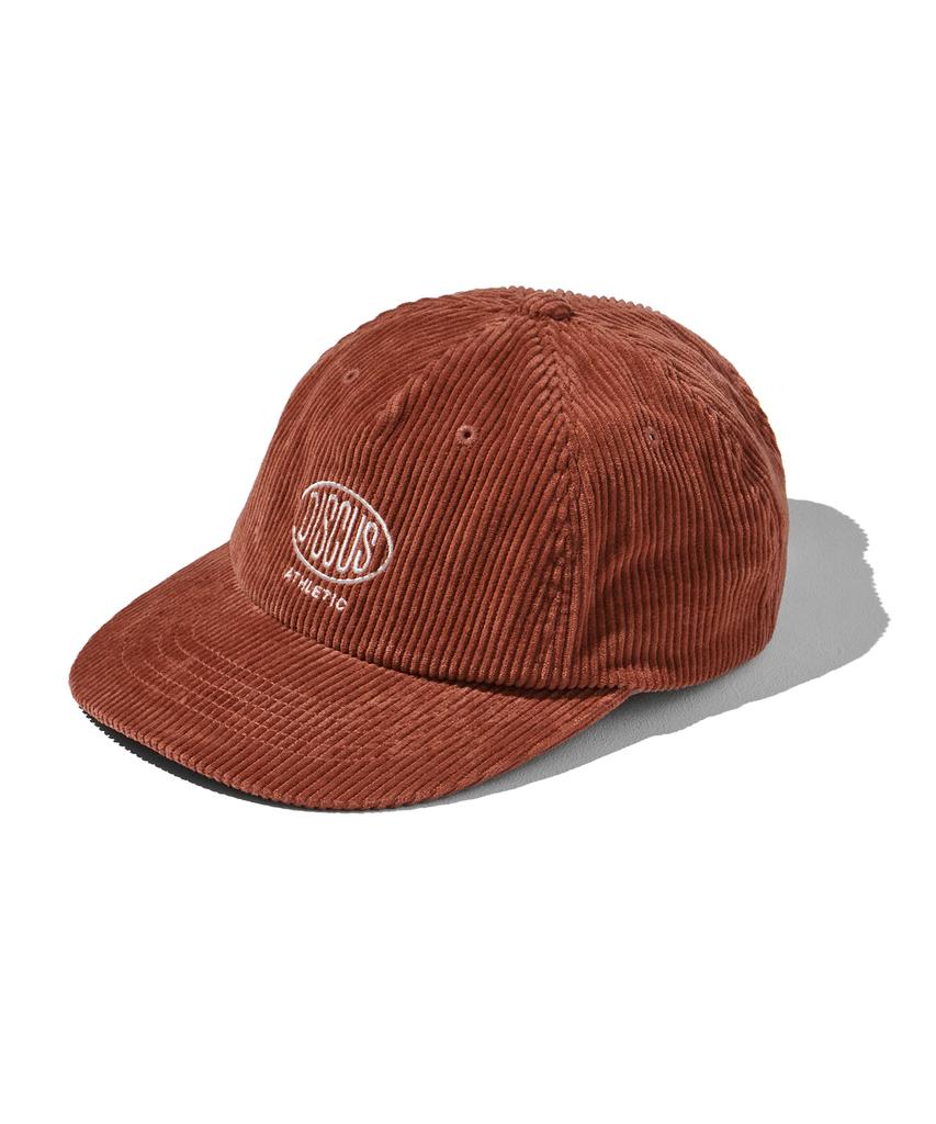 DISCUS ATHLETIC Logo 5-Panel Corduroy Cap Brick Red
