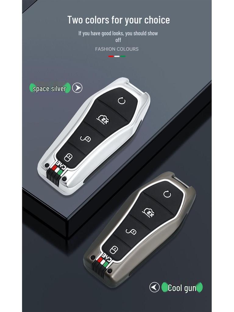 Metal Key Cover for BYD Qin Plus DM-i, Dolphin E2, Yuan, E6, and E3
