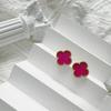 High-end 15MM Four-leaf Clover Titanium Steel Earrings Lightweight and Versatile Earrings for Women