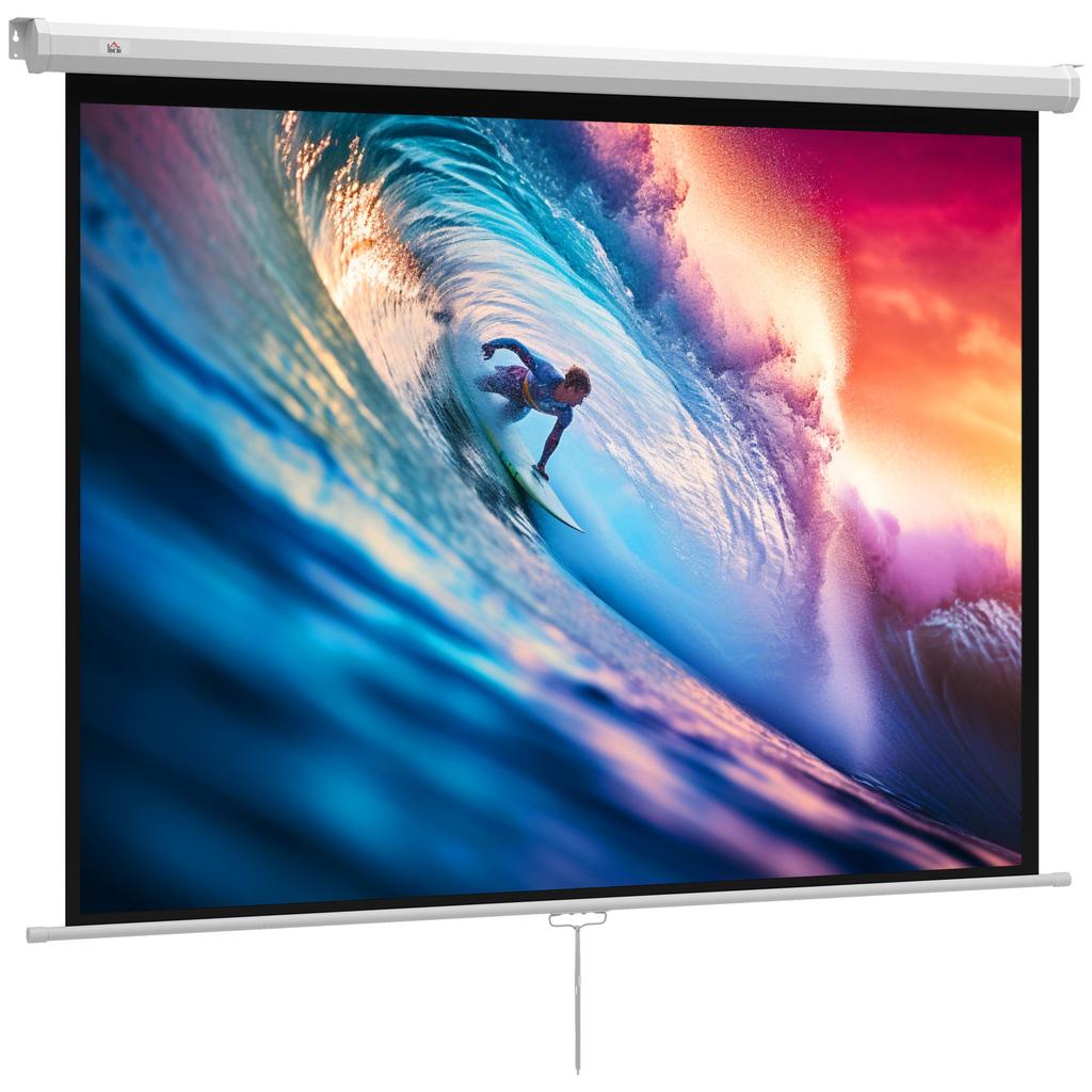 Projector Screen 171 X 128 Cm (84 Inch) 4:3 HD 4K Projection Screen Plastic, Metal Home Theater
