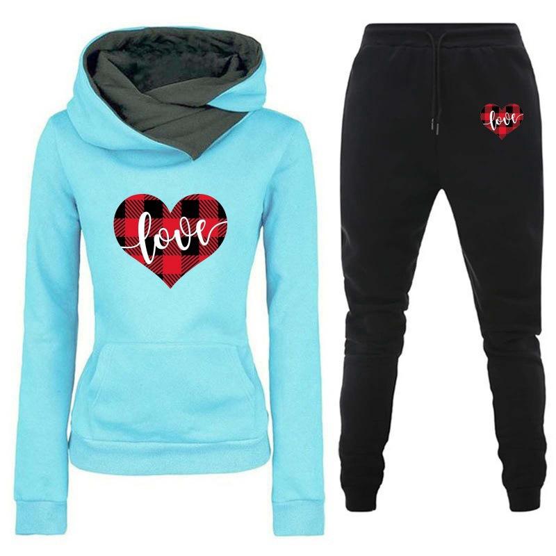 2024 Spring and Autumn Winter New Velvet Hooded Sportswear Set for Women, Hoodies, Pants, Women's Clothing