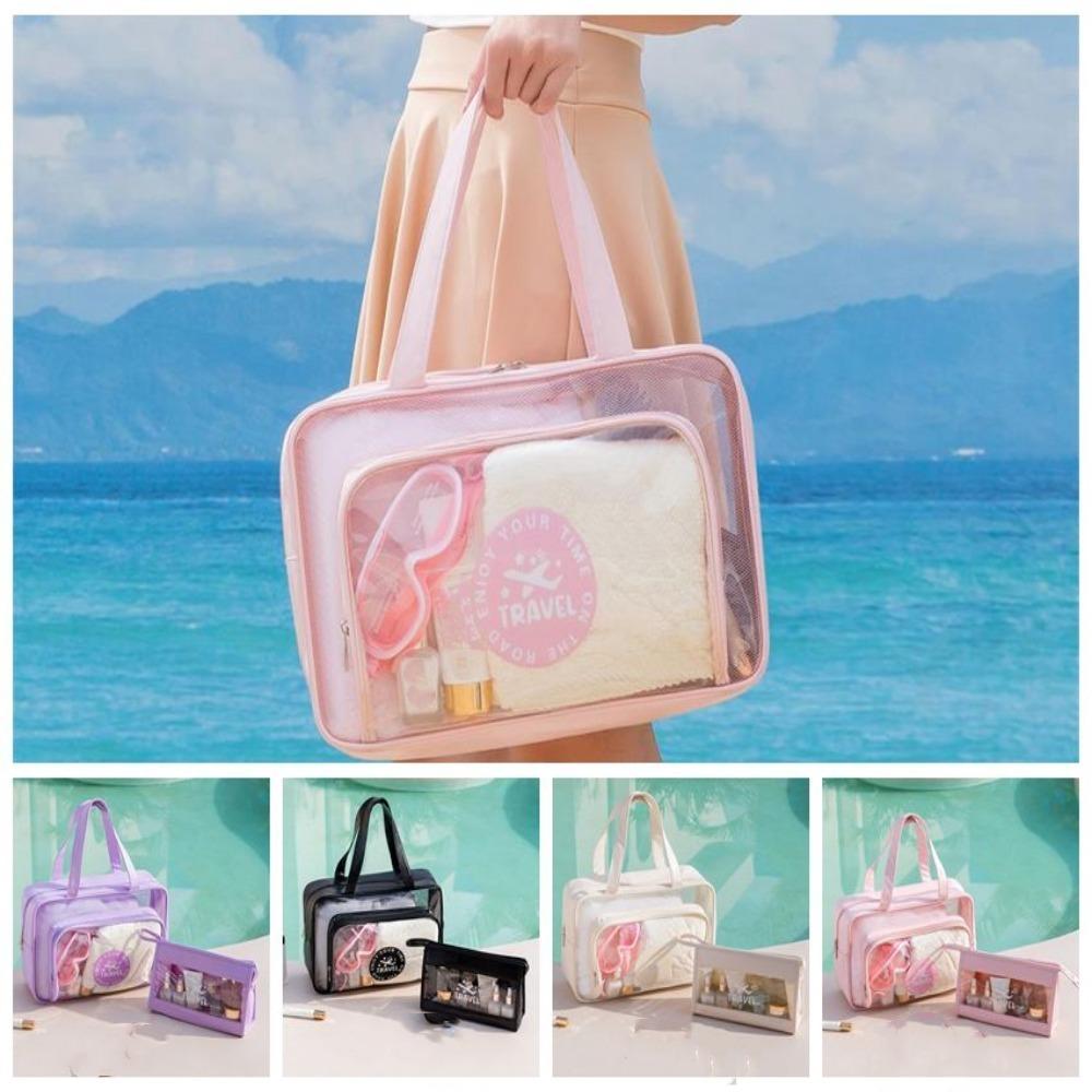 

Large Capacity PVC Wash Bag Double Layer Transparent Swimming Bag Travel