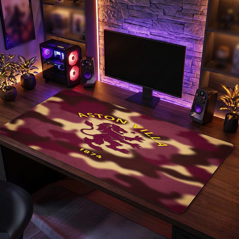 Aston Villa Football Print Large Mouse Pad, Anti-Slip Extended Gaming Desk Mat for Office Home