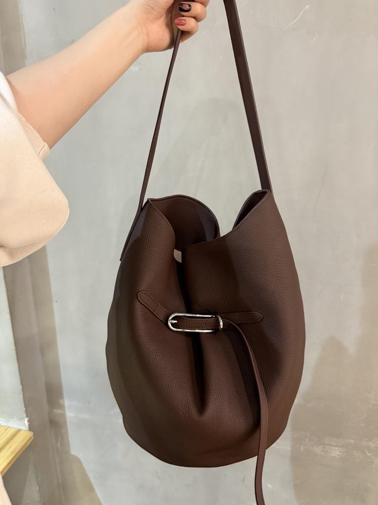 2025 And New Style LiffnerBag Distressed Cowhide Stitching Thread Tote Bag For Women Large Capacity Casual Leather With Decoration