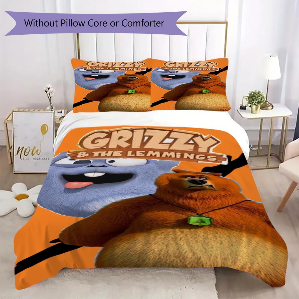 Grizzy Lemmings Bedding 1 Duvet Cover 2 Pillowcase Without Core Without Core Duvet Cover And Pillowcase Soft And Comfortable Bedding Set