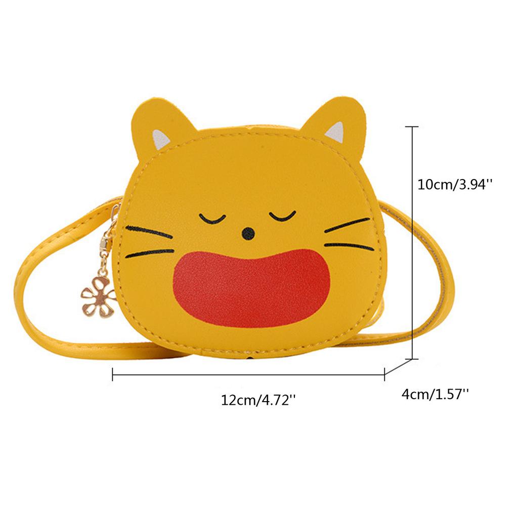 Niemowlę Baby Kids Girls Torby Torby na pas Torby na ramię Skórzane Cute Kitty Cat
